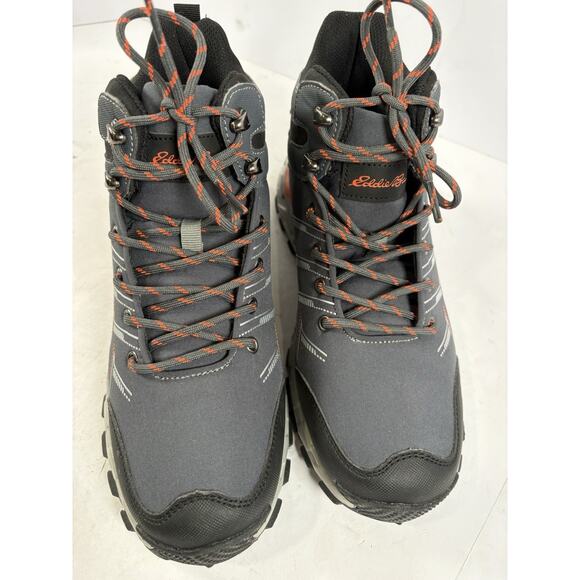 Eddie Bauer Echo Lake Softshell Hiking Boots Men’s 9 Gray Orange Trail Shoes
